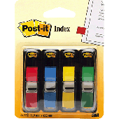 3M Post-it Index Mini/683-4 12,7x43,7 mm rot/blau/grün/gelb Inh.4