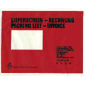 Dokumententaschen C5 Lieferschein-Rechnung/522183 rot/schwarz 230x160 mm 45my Inh.1000