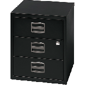 Light Büroschubladenschrank/PFAM3S433 H521xB413xT400 mm schwarz
