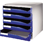 Leitz Bürobox 5 Schübe/5280-00-35 291x352x292mm blau Inh.1