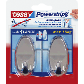 Tesa Powerstrips System-Haken/58050-00012-00 verchromt Inh.2 Haken