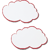 Franken Moderationswolken/UMZ W 25x42cm weiß/rot Inh.20