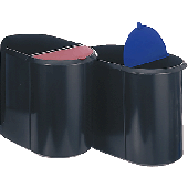 Helit Papierkörbe/H6103993 20L + 9L schwarz/blau