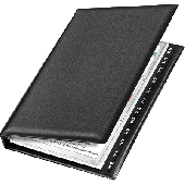 Veloflex Visitenkarten-Ringbuch Silver/4155590 DIN A5 schwarz geschäumte Folie