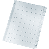 Leitz Kartonregister Zahlen/4324-00-00 A4, 225 mm, 297 mm grau 1-10 160g/qm