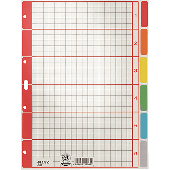 Leitz Kartonregister Blanko/4350-00-85 A4  grau mit farbigen Taben 6-teilig