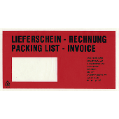 Dokumententaschen DL Lieferschein-Rechnung/522182-250 rot/schwarz 230x110 mm 45my Inh.250