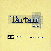 Tartan Haftnotizen/007676 76x76 mm hellgelb Inh.100 Blatt