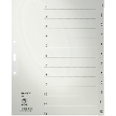 Leitz Papierregister, Zahlen/1233-85 A4, 240 mm, 300 mm grau 1-12 100g/qm