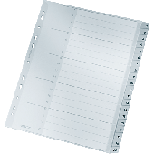 Leitz Plastikregister, Zahlen/1284-00 A4, 238 mm, 297 mm grau 1-20
