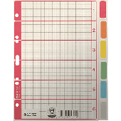 Leitz Kartonregister Blanko 230g/qm/4355-00 A5 grau mit farbigen Taben 6-teilig