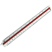 Rumold Präzisions-Dreikantmaßstab 160/160/2/30 30 cm weiß Kunststoff