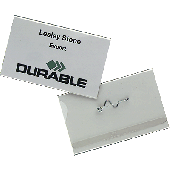 Durable Namensschilder mit Wellennadel/8604-19 54 x 90 mm farblos Inh.10