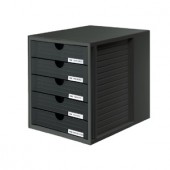 HAN System-Box, schwarz, mit 5 geschlossenen Schubladen