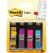3M Post-it Index Mini/683-4AB 12,7x43,7 mm lemon/lila/pink/türkis Inh.4