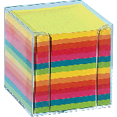 Folia Zettelbox glasklar farbig/9902 95x95x95 mm