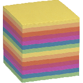 Folia Ersatzpapier f. Zettelbox/9910-E-0 90x90x90 mm bunt