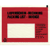 Dokumententaschen C6 Lieferschein-Rechnung/522184 rot/schwarz 165x110 mm 45my Inh.1000