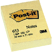 3M Post-it Notes /653E 38 x 51 mm gelb Inh.12 Stück