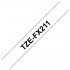 Brother TZe-FX211 Schriftband 6mm x 8m schwarz auf weiss Flexi-Tape